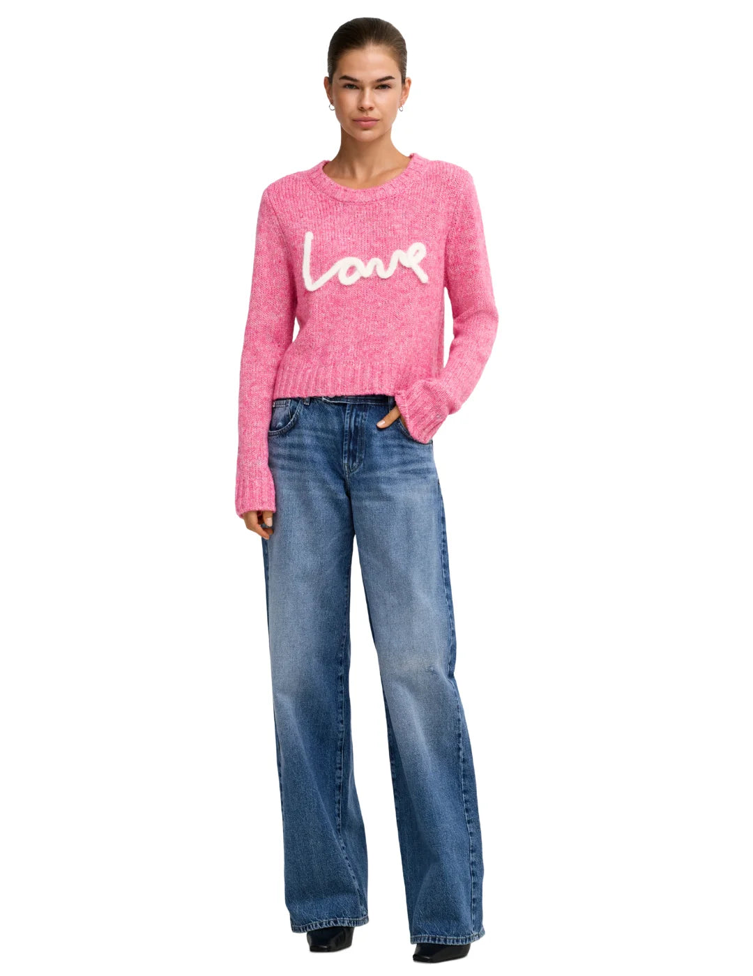 Jersey Cropped ONLY Smilla Love Rosa | Bicos de Fío