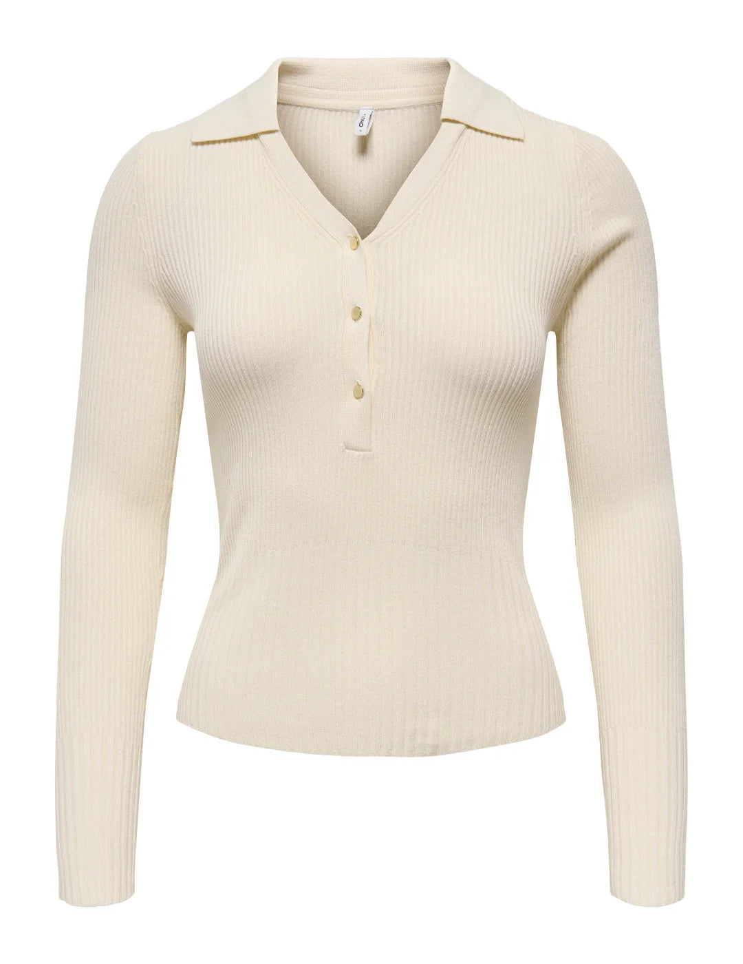 Jersey Cuello Polo ONLY Mila Crudo | Bicos de Fío