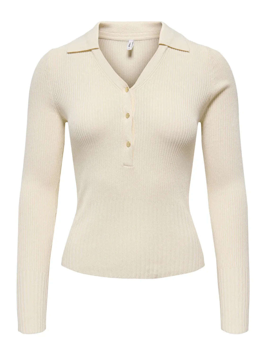 Jersey Cuello Polo ONLY Mila Crudo | Bicos de Fío