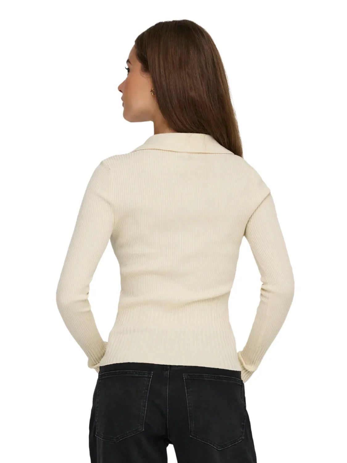 Jersey Cuello Polo ONLY Mila Crudo | Bicos de Fío