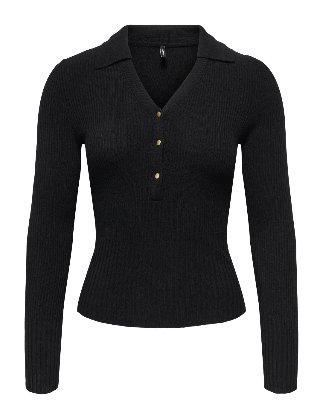 Jersey Cuello Polo ONLY Mila Negro | Bicos de Fío