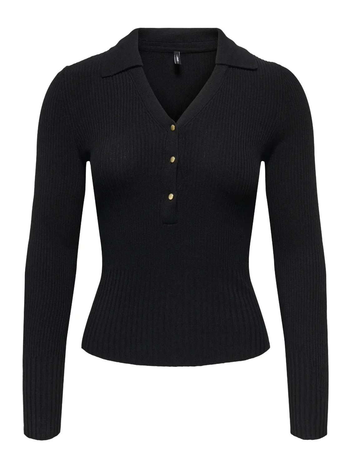 Jersey Cuello Polo ONLY Mila Negro | Bicos de Fío