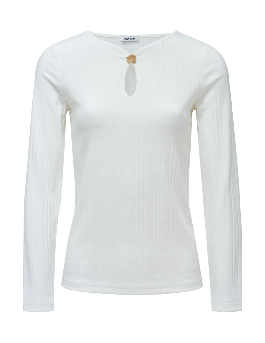 Jersey Acanalado Salsa Jeans Blanco | Bicos de Fío