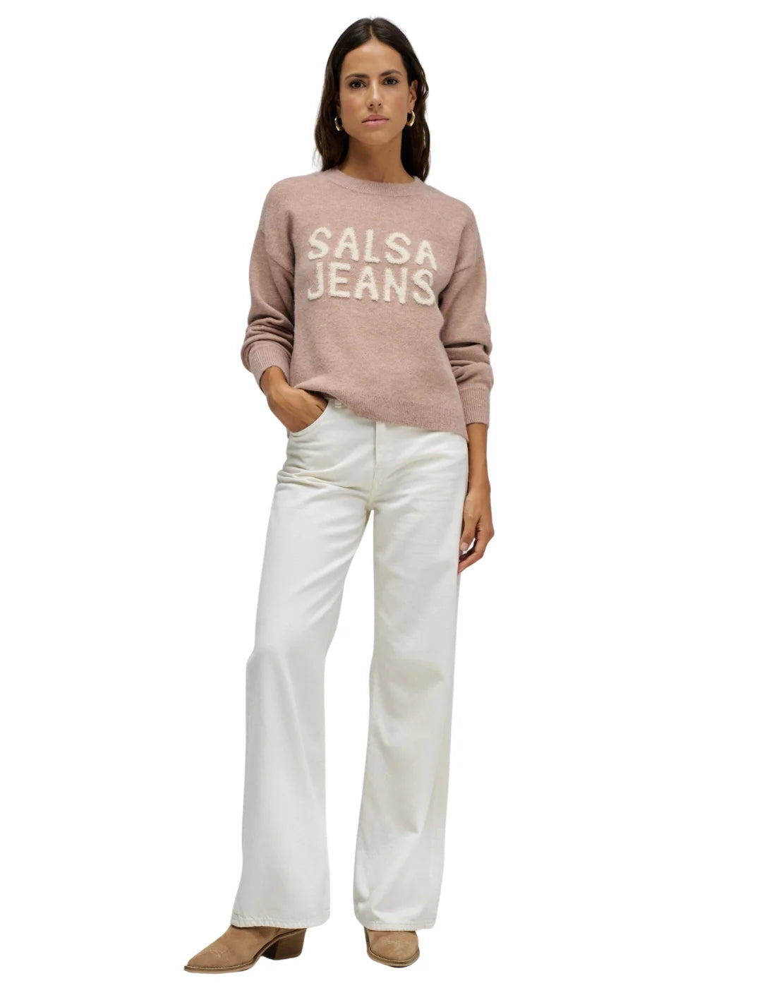 Jersey Branding Relieve Salsa Jeans Rosa | Bicos de Fío