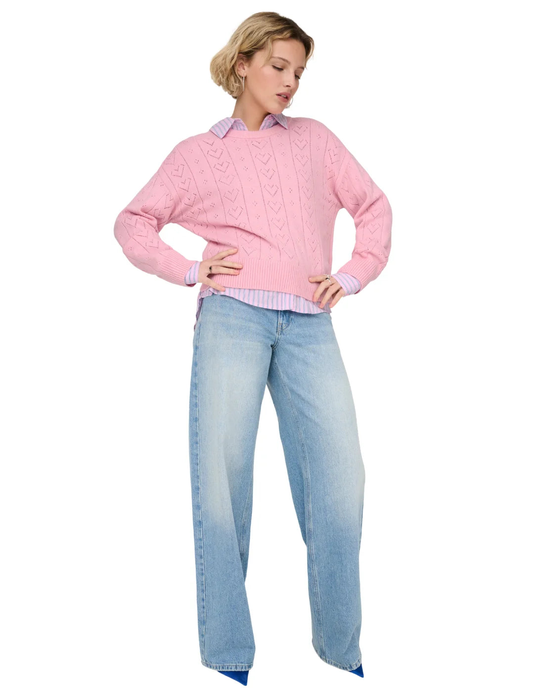 Jersey Corazones ONLY Isa Rosa | Bicos de Fío