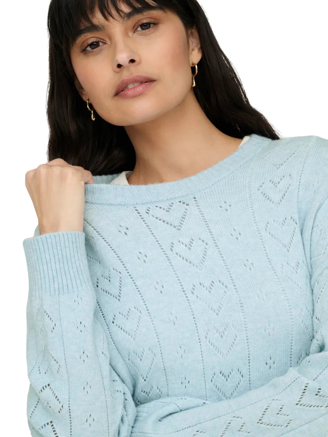 Jersey Corazones ONLY Isa Azul | Bicos de Fío