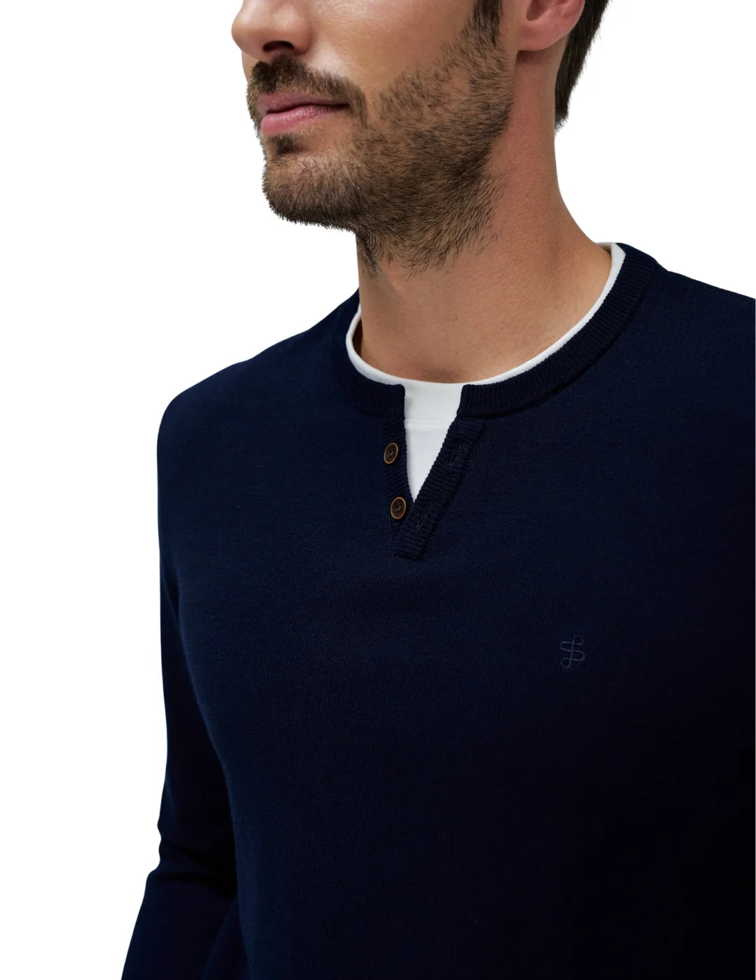 Jersey Punto Botones Salsa Jeans Azul Marino | Bicos de Fío