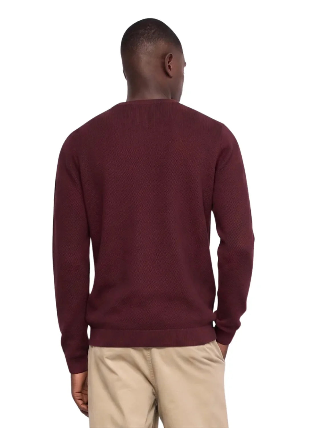 Jersey Punto Waffle Salsa Jeans Granate | Bicos de Fío