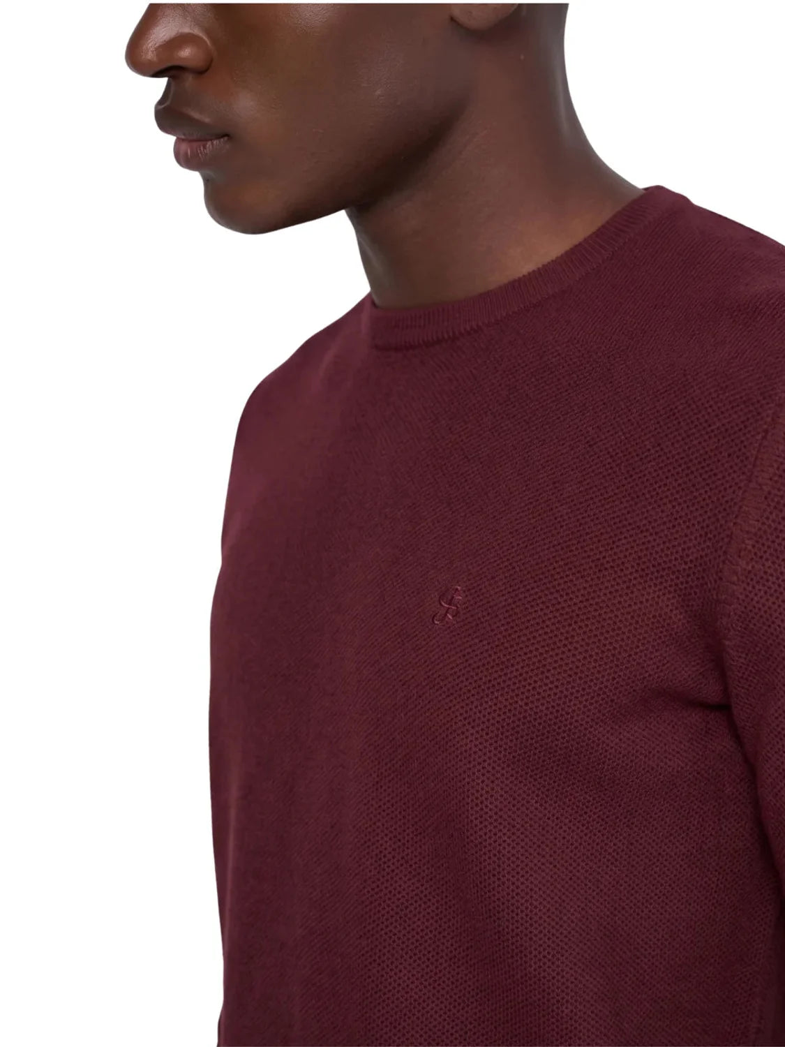 Jersey Punto Waffle Salsa Jeans Granate | Bicos de Fío