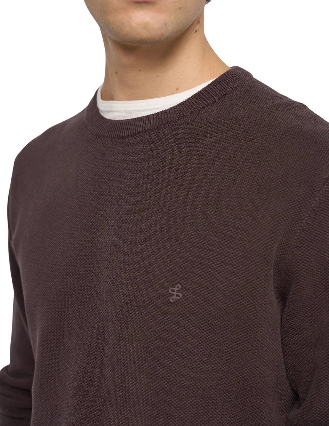 Jersey Punto Waffle Salsa Jeans Marrón | Bicos de Fío
