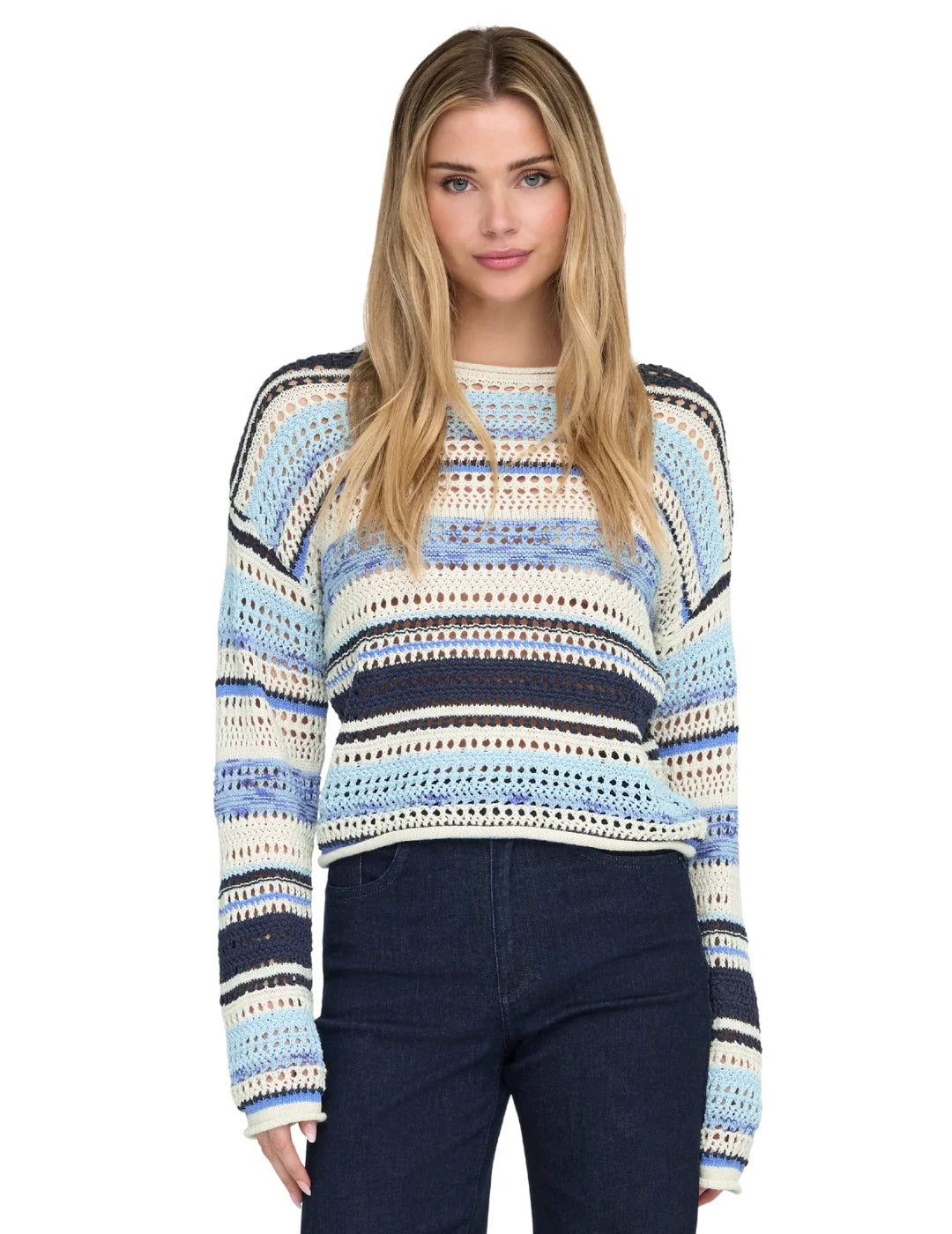 Jersey Rayas ONLY Amelie Azul | Bicos de Fío