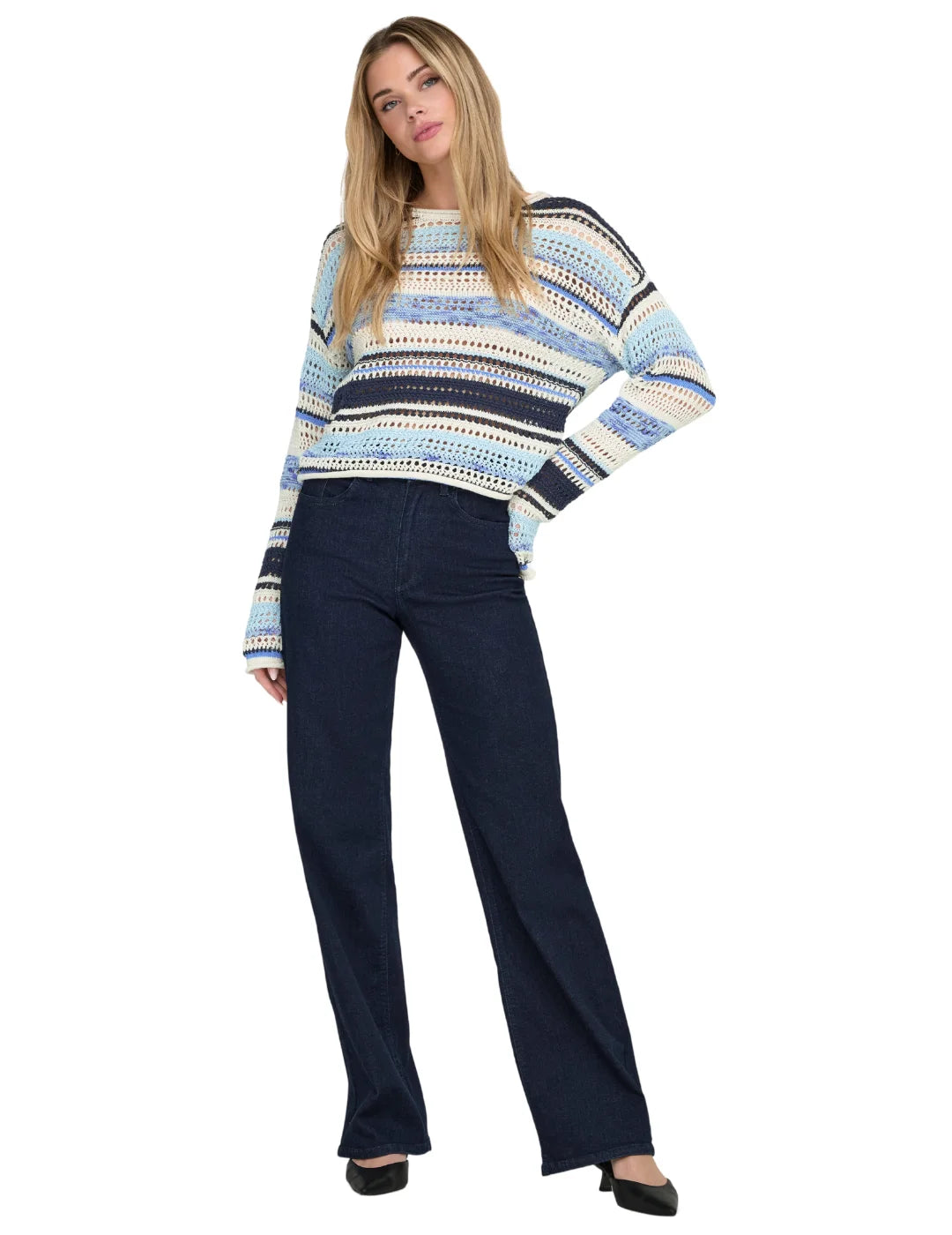 Jersey Rayas ONLY Amelie Azul | Bicos de Fío