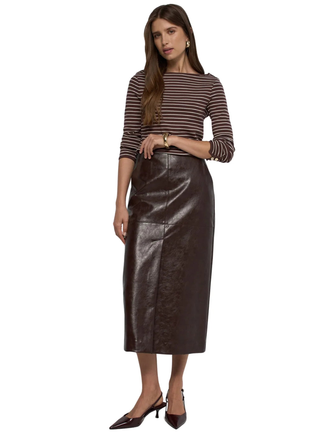 Jersey Rayas Salsa Jeans Marrón Chocolate | Bicos de Fío