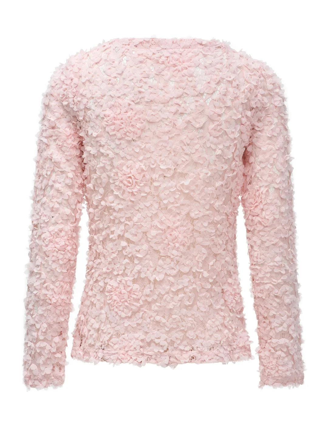 Jersey Salsa Jeans Textura Floral Rosa | Bicos de Fío