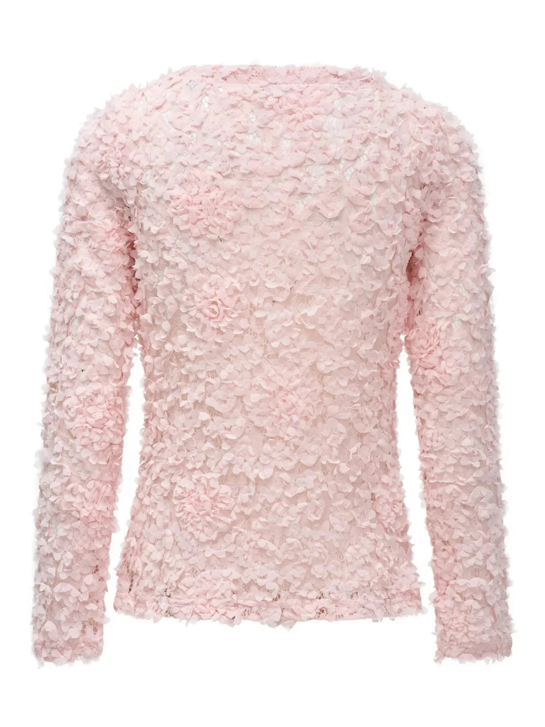 Jersey Salsa Jeans Textura Floral Rosa | Bicos de Fío