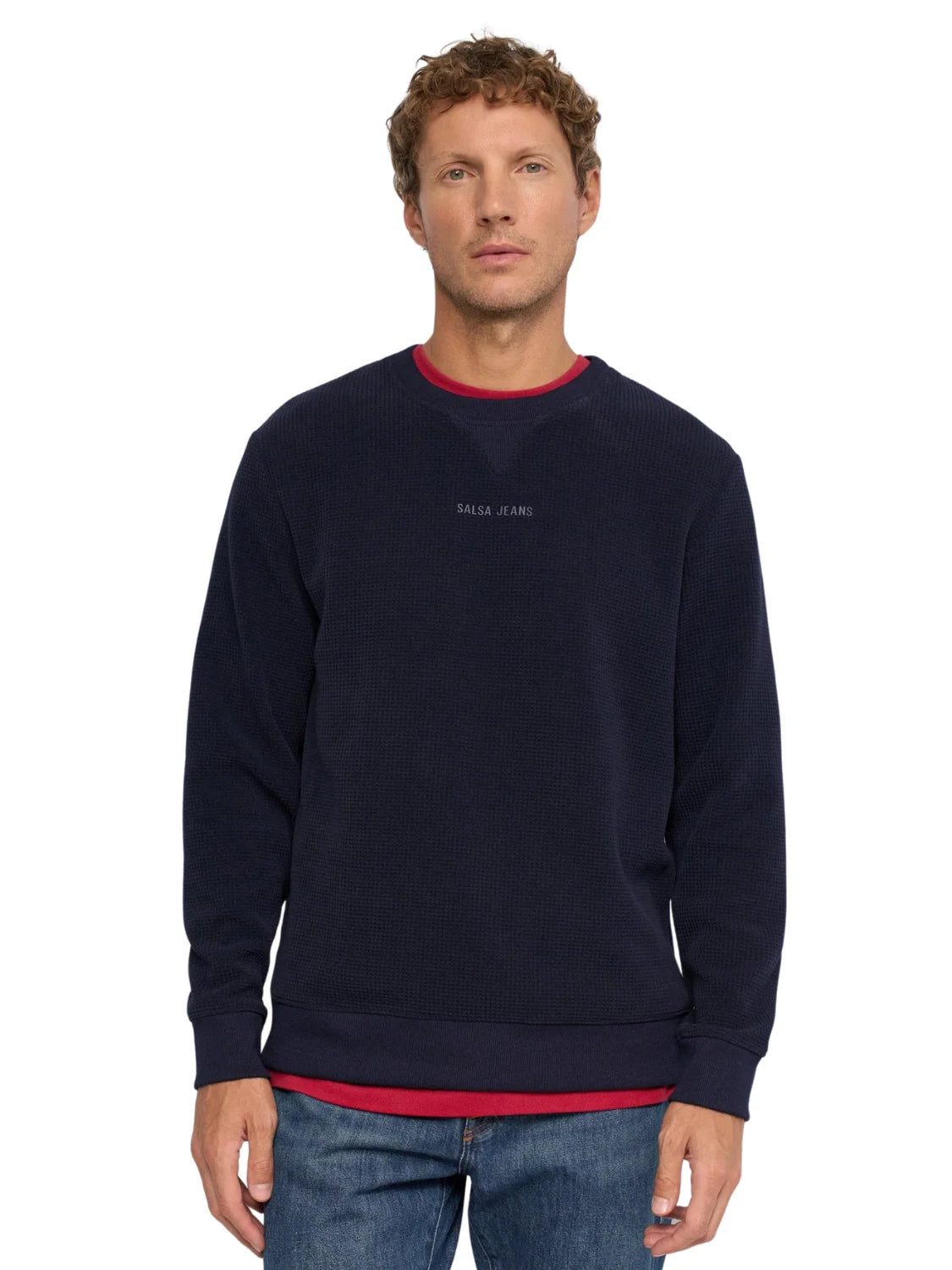 Jersey Textura Salsa Jeans Azul Marino | Bicos de Fío