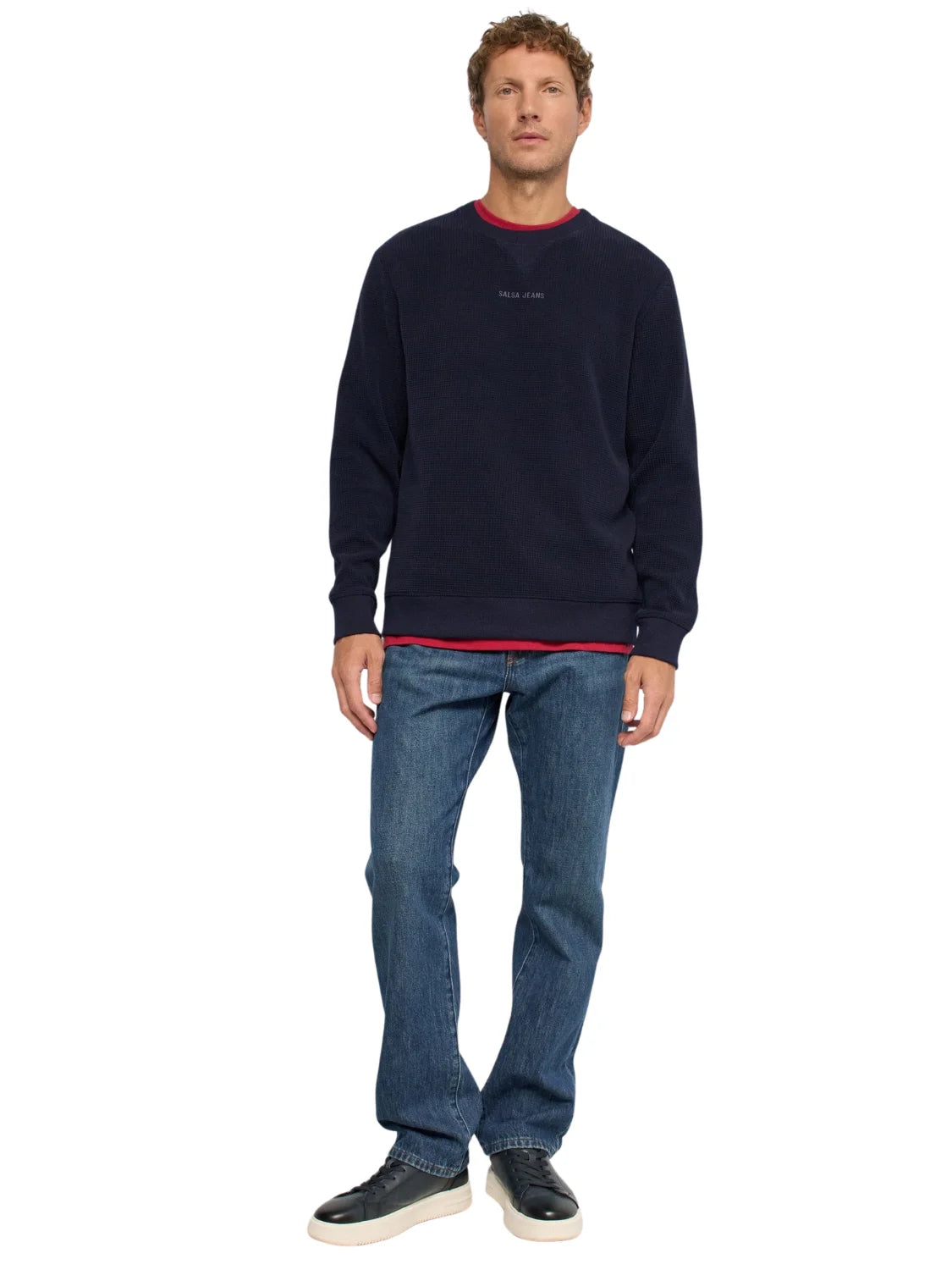 Jersey Textura Salsa Jeans Azul Marino | Bicos de Fío