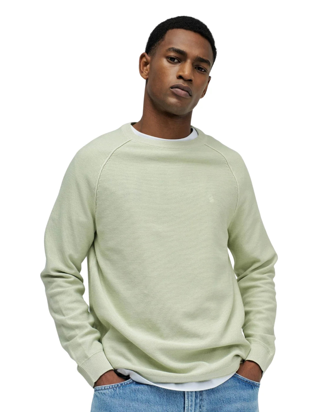 Jersey Salsa Jeans Texturizado Verde Claro | Bicos de Fío