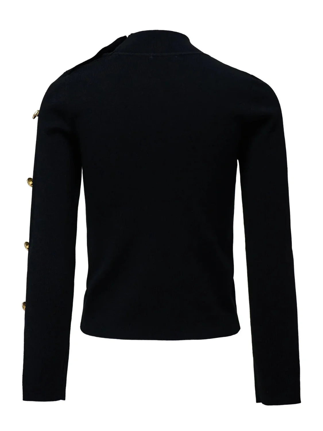 Jersey Cuello Alto Botones Salsa Jeans Negro | Bicos de Fío