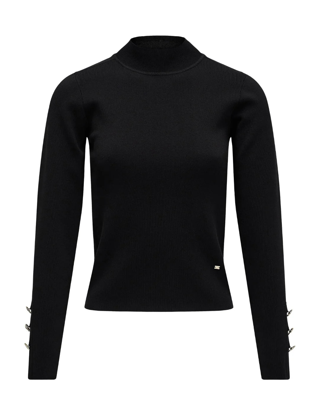 Jersey Turtleneck Botones Salsa Jeans Negro | Bicos de Fío