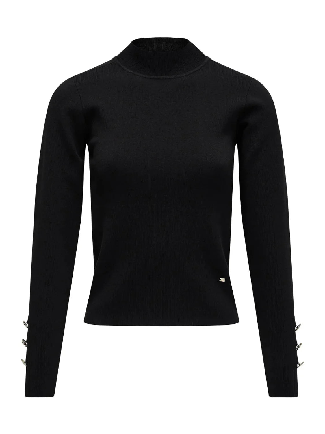 Jersey Turtleneck Botones Salsa Jeans Negro | Bicos de Fío