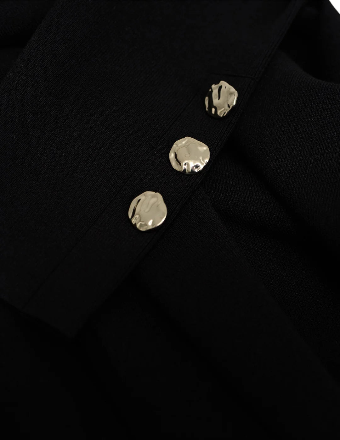 Jersey Turtleneck Botones Salsa Jeans Negro | Bicos de Fío