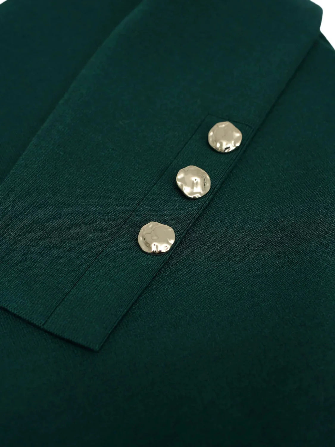 Jersey Turtleneck Botones Salsa Jeans Verde | Bicos de Fío