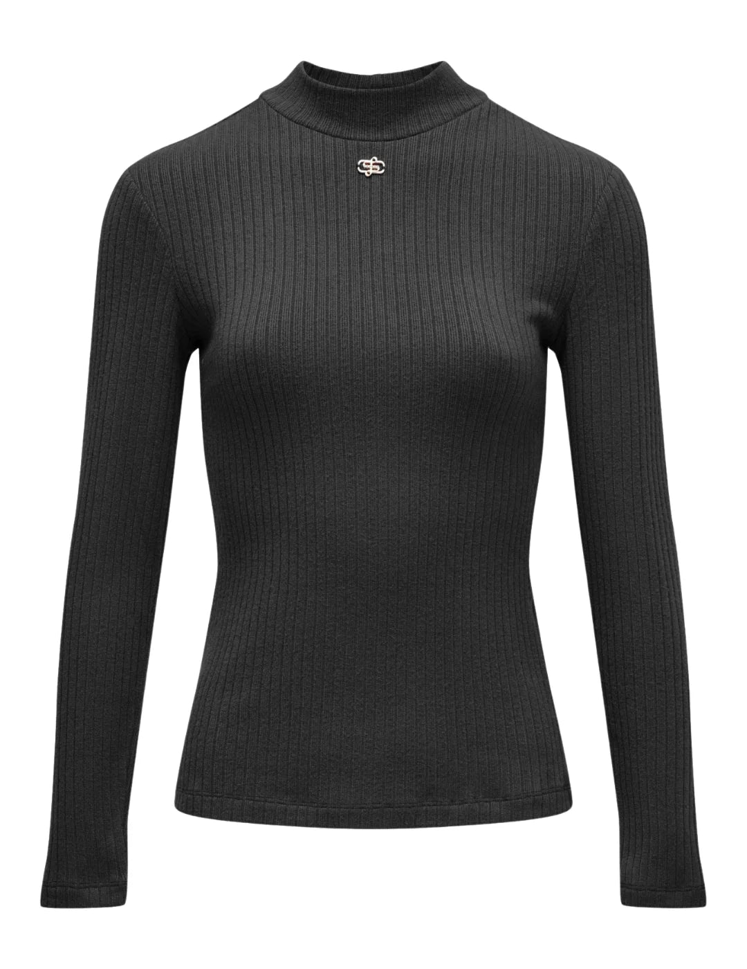 Jersey Turtleneck Canalé Salsa Jeans Negro | Bicos de Fío
