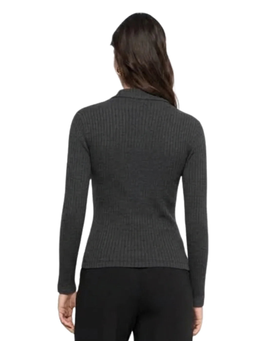Jersey Turtleneck Canalé Salsa Jeans Negro | Bicos de Fío