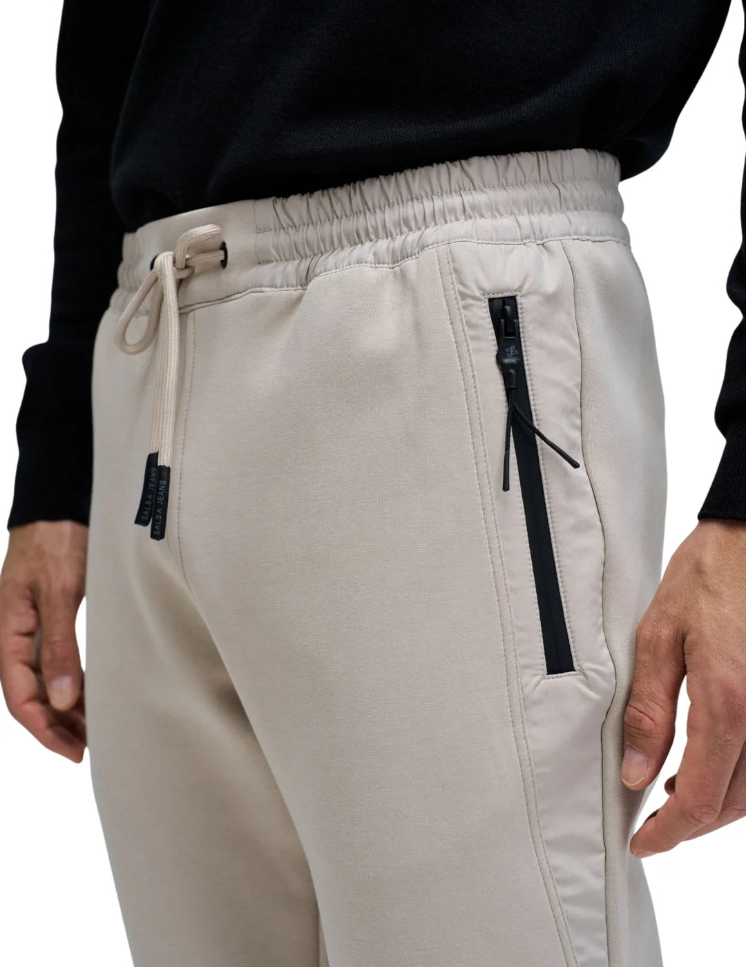 Joggers Slim Fit Salsa Jeans Beige | Bicos de Fío