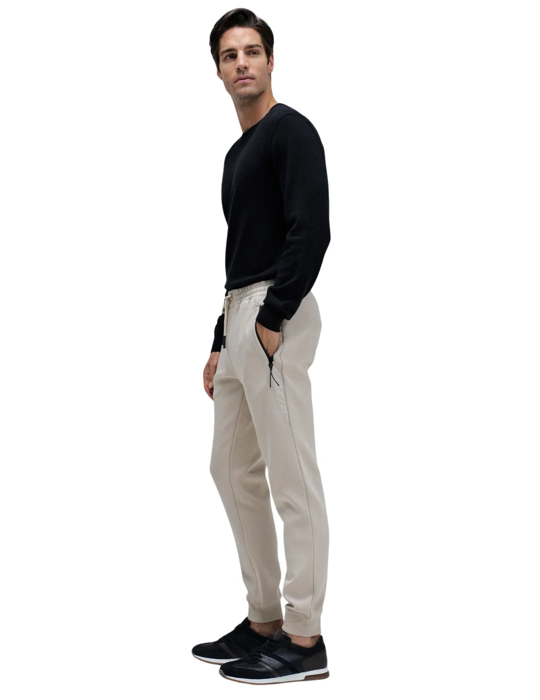 Joggers Slim Fit Salsa Jeans Beige | Bicos de Fío