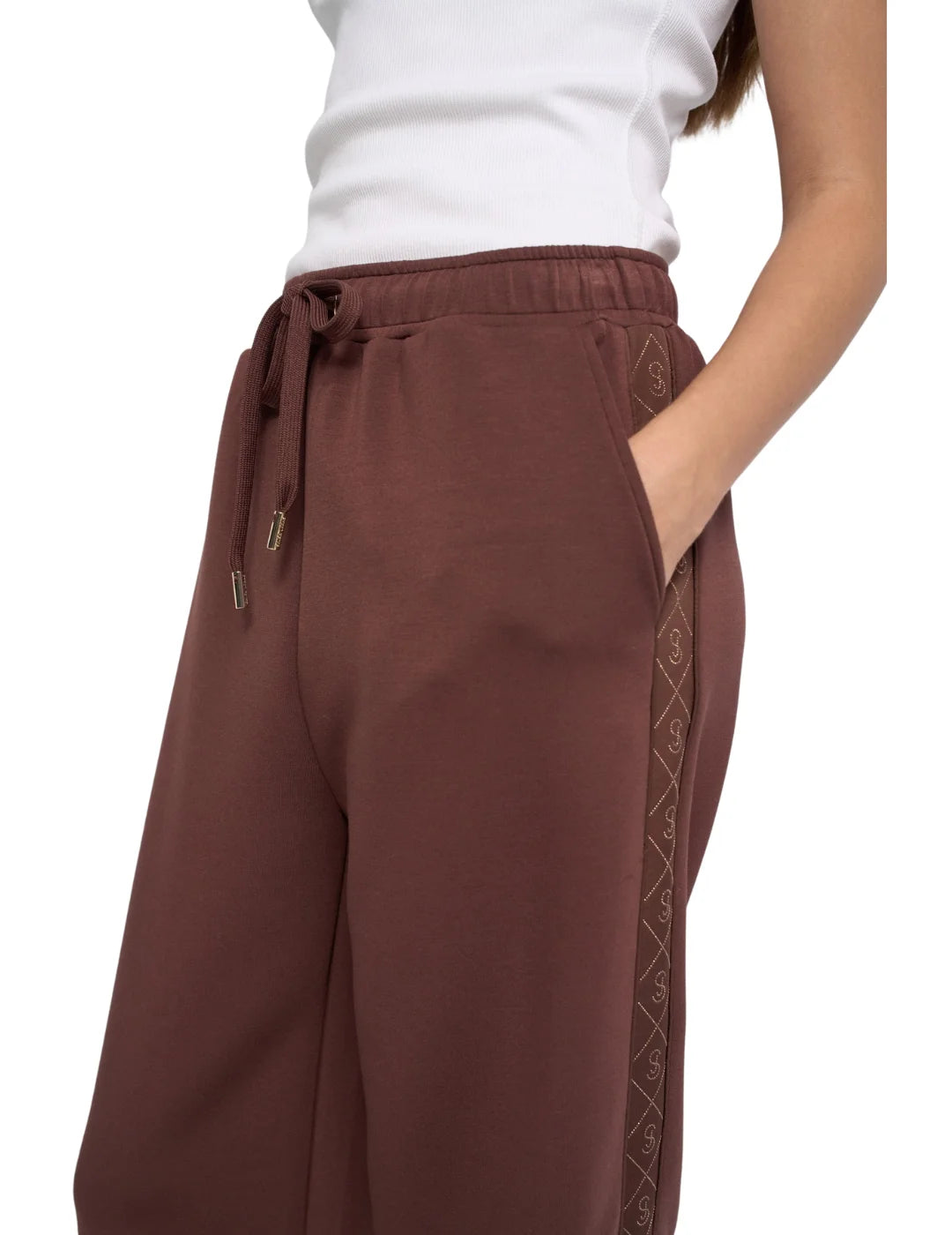 Jogger Salsa Jeans Franja Marrón | Bicos de Fío