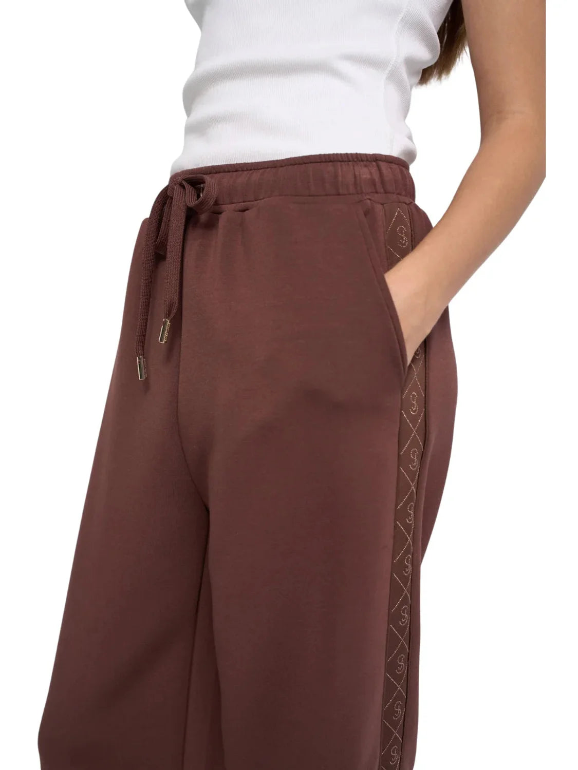 Jogger Salsa Jeans Franja Marrón | Bicos de Fío