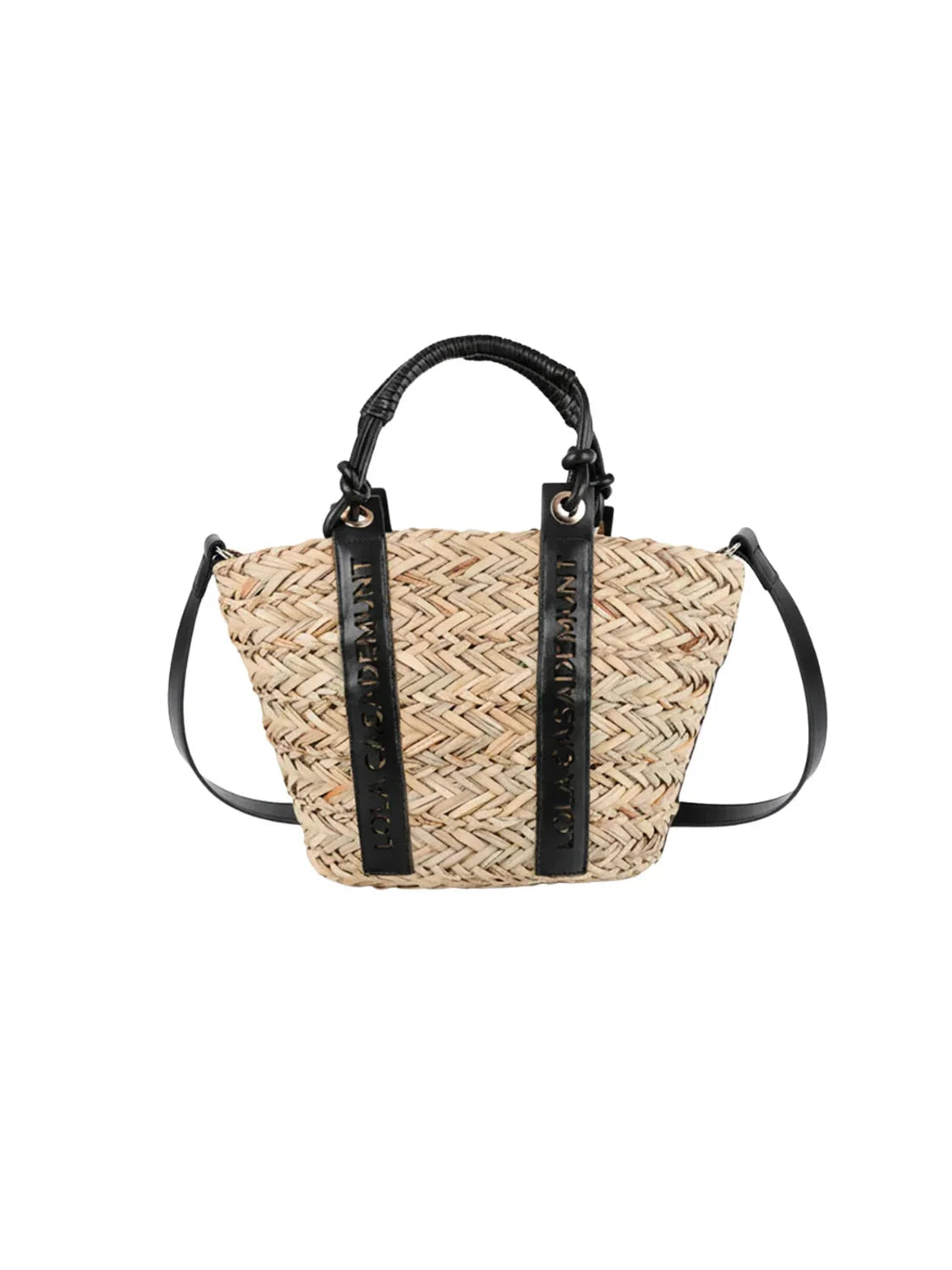 Mini Capazo Lola Casademunt Asa Troquel Beige | Bicos de Fío
