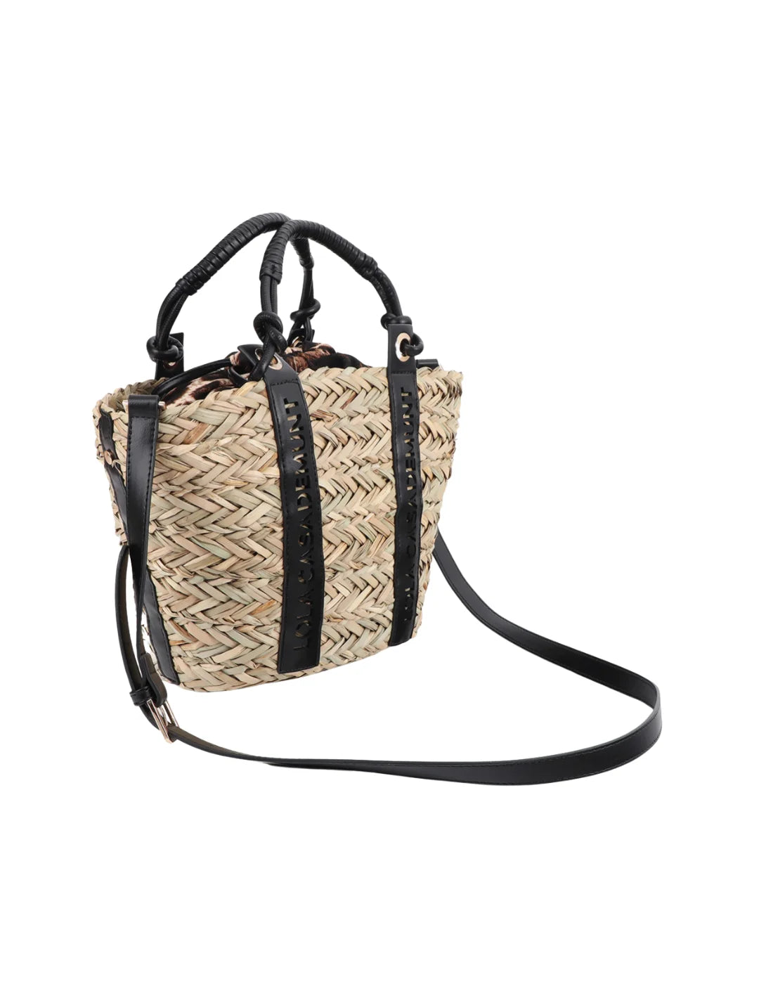 Mini Capazo Lola Casademunt Asa Troquel Beige | Bicos de Fío