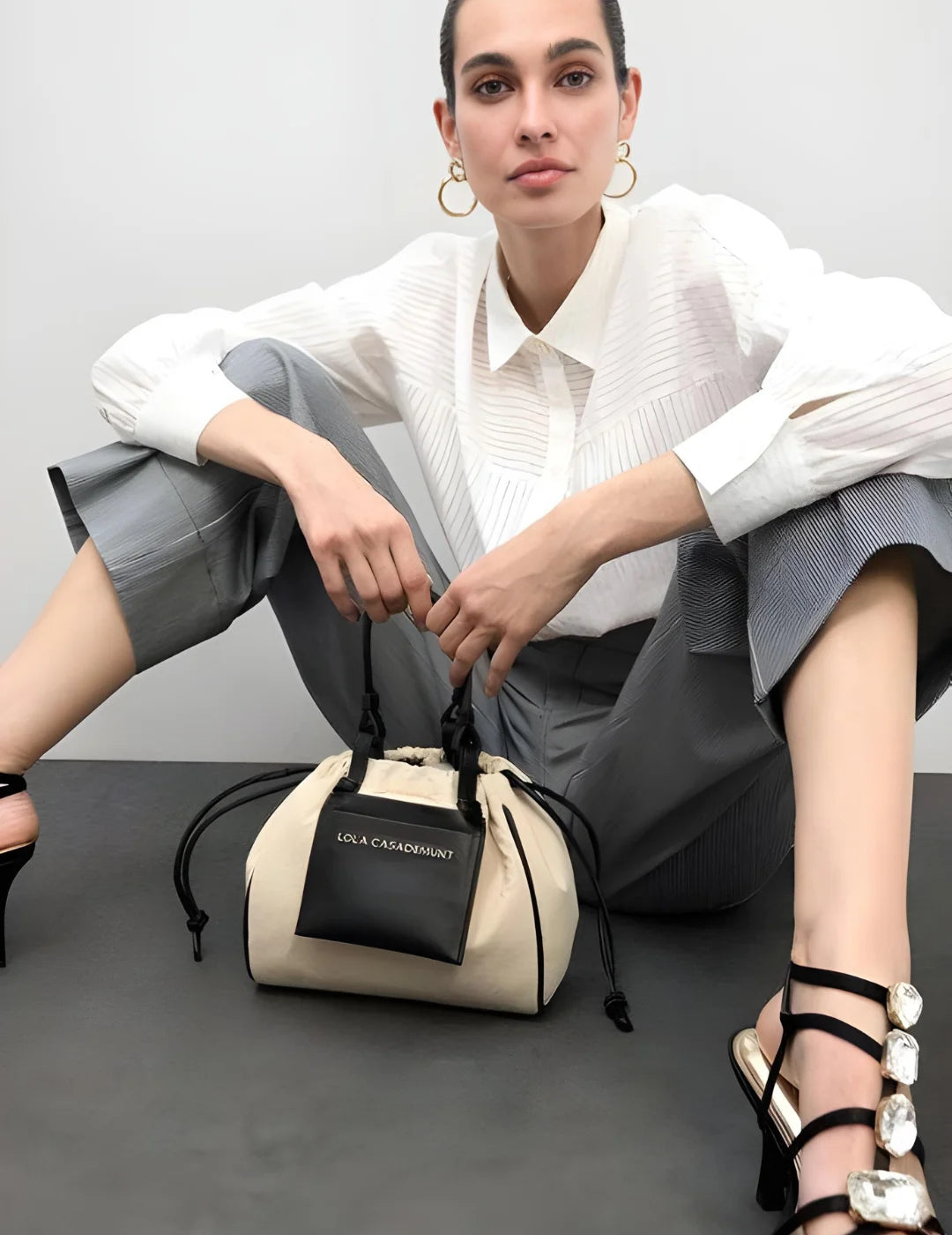 Mini Shopper Lola Casademunt Nylon Crudo | Bicos de Fío