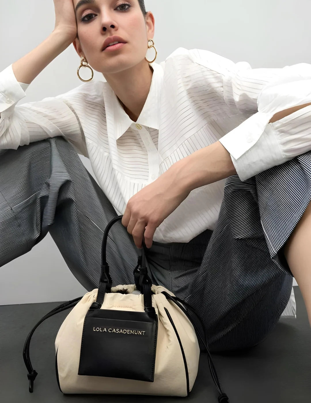 Mini Shopper Lola Casademunt Nylon Crudo | Bicos de Fío