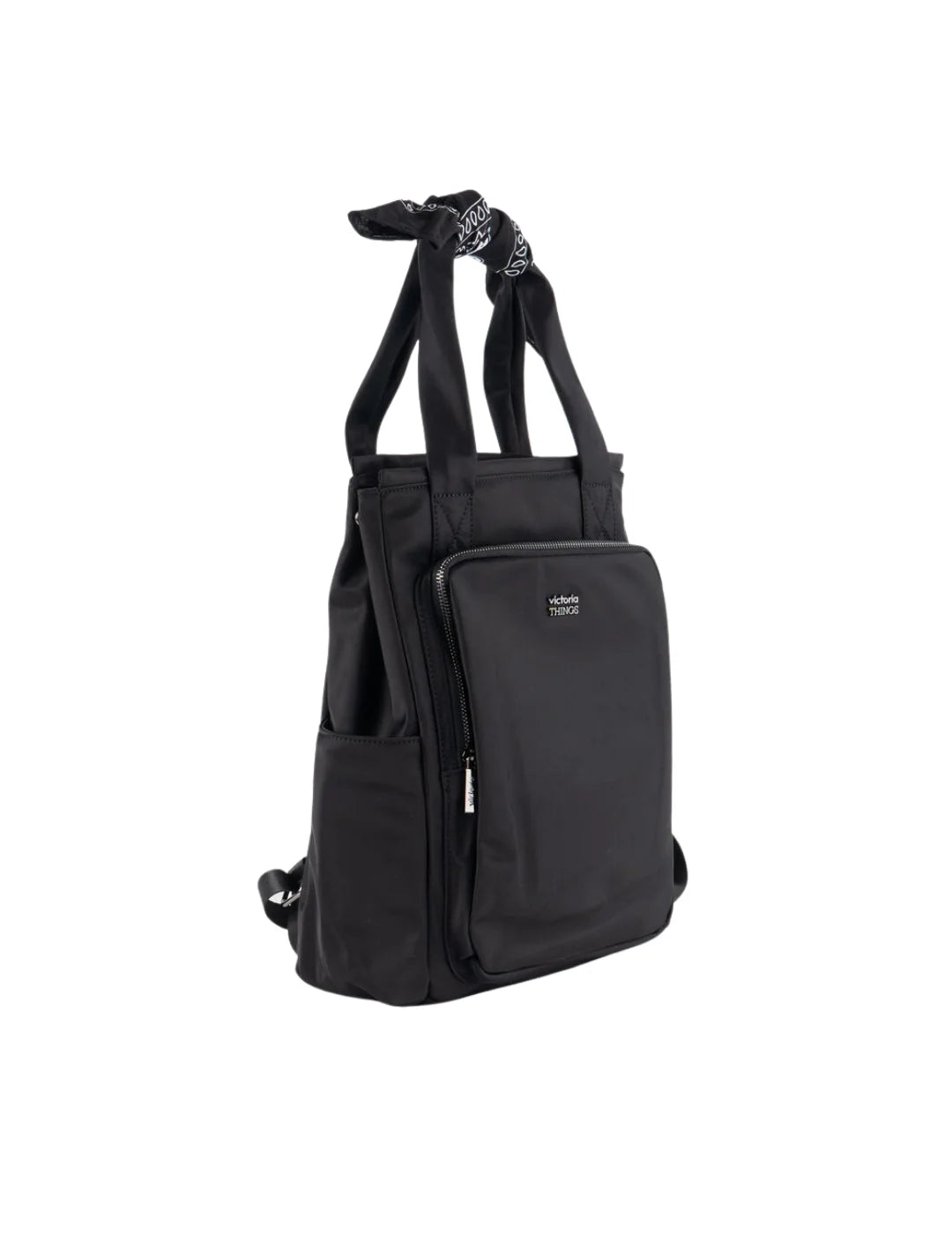 Mochila Nylon Bandana Victoria Negro | Bicos de Fío