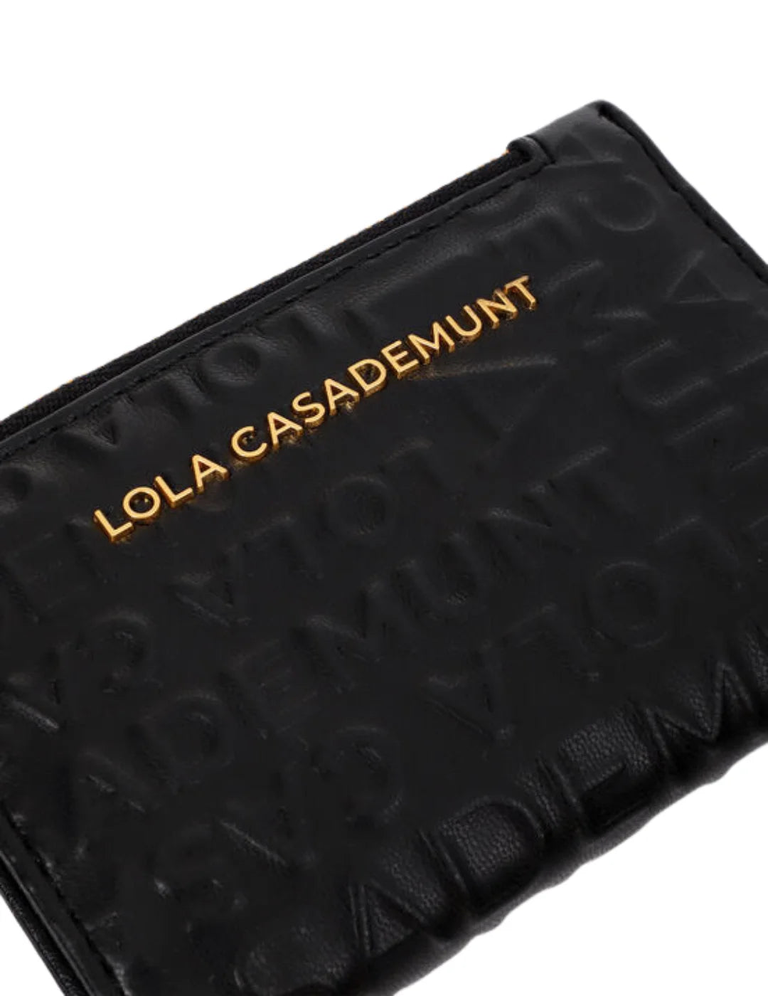 Monedero Logo Pespunte Lola Casademunt Negro | Bicos de Fío