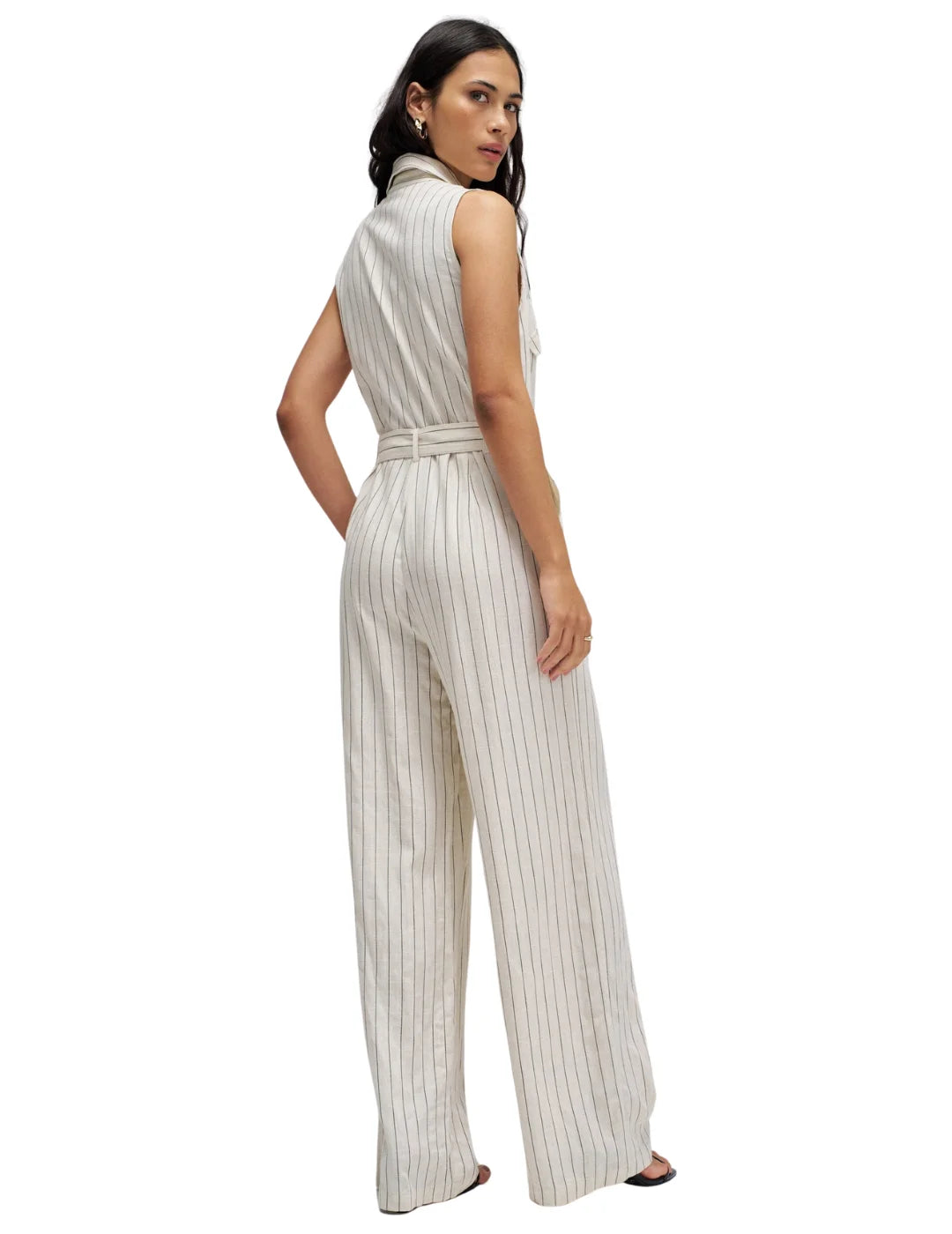 Mono Rayas Lino Salsa Jeans Beige | Bicos de Fío