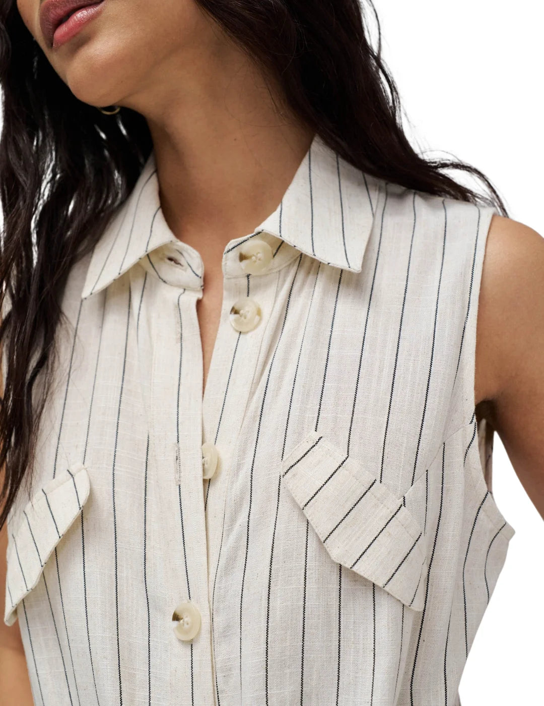 Mono Rayas Lino Salsa Jeans Beige | Bicos de Fío