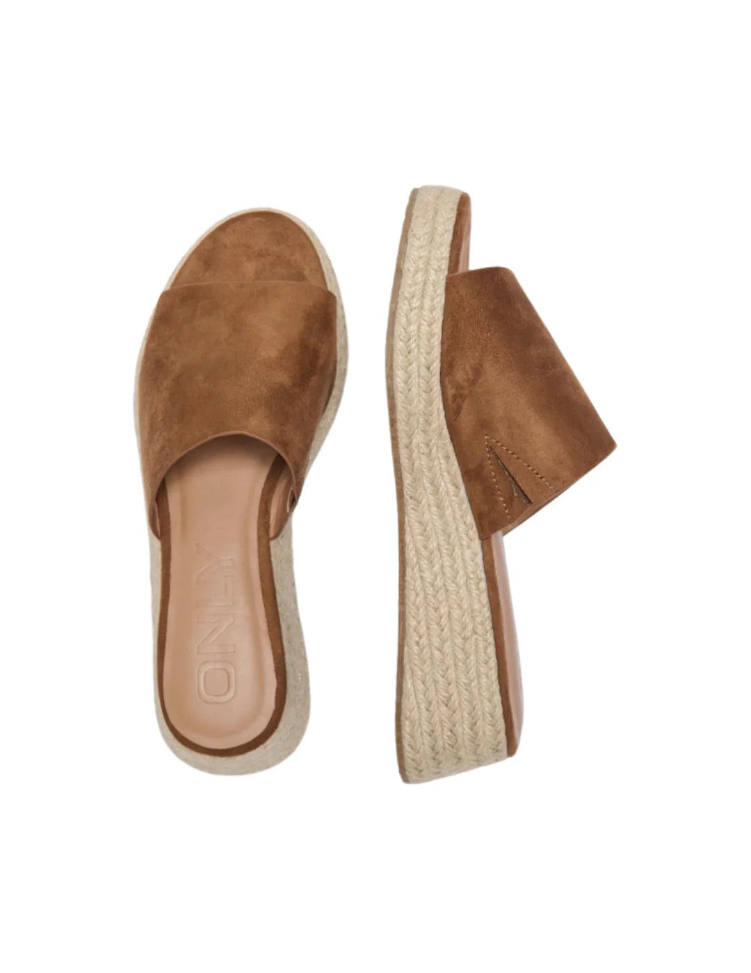 Cuña Mule Abierta ONLY Minerva Marrón - Bicos de Fío