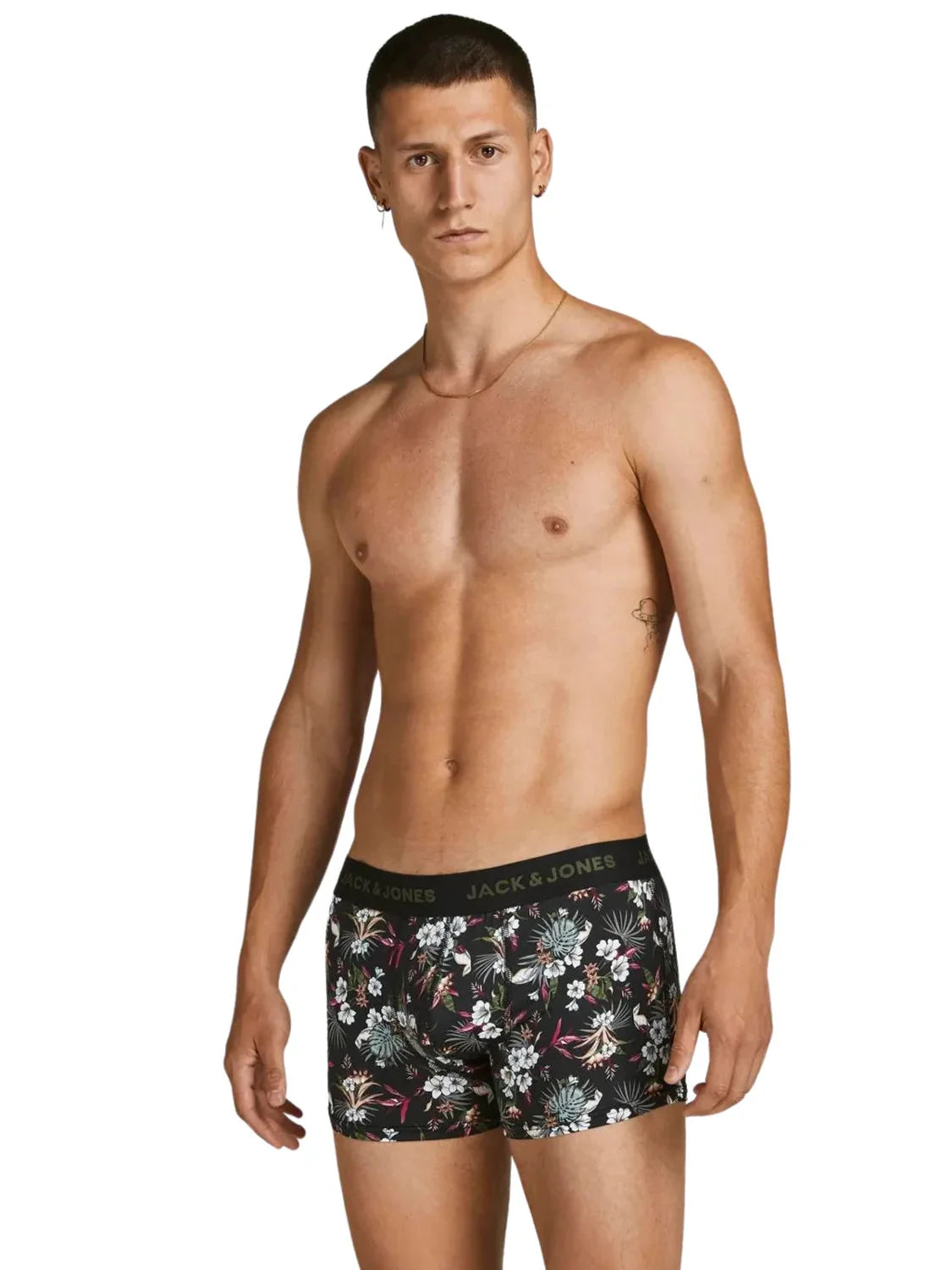Pack 3 Boxer Jack&Jones Flower Negro | Bicos de Fío