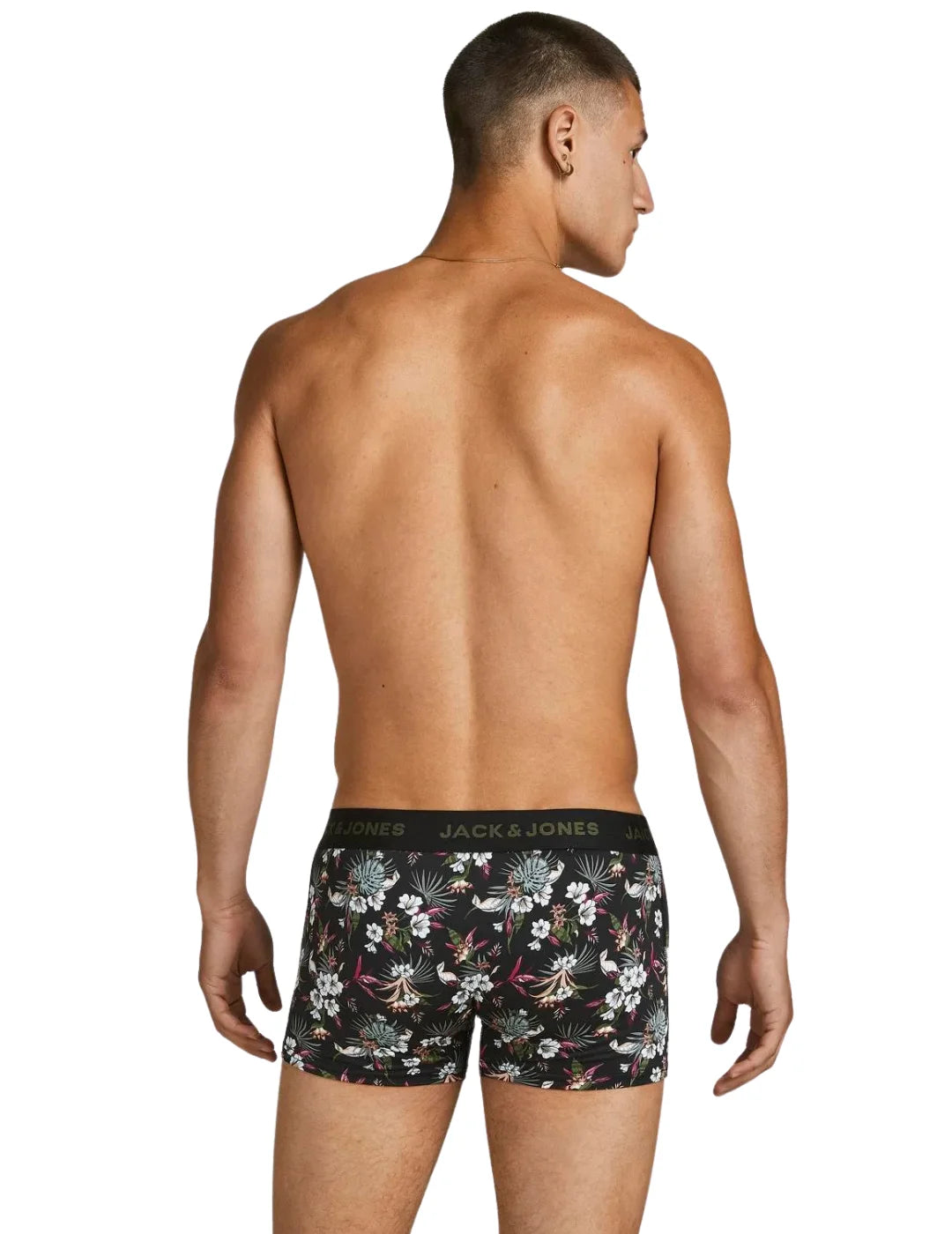 Pack 3 Boxer Jack&Jones Flower Negro | Bicos de Fío