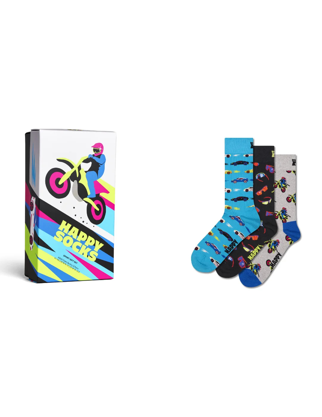 Pack 3 Calcetines Happy Socks Fast Sports | Bicos de Fío