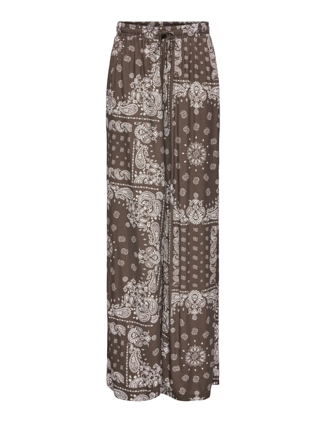 Pantalón Ancho ONLY Kavi Estampado Marrón | Bicos de Fío