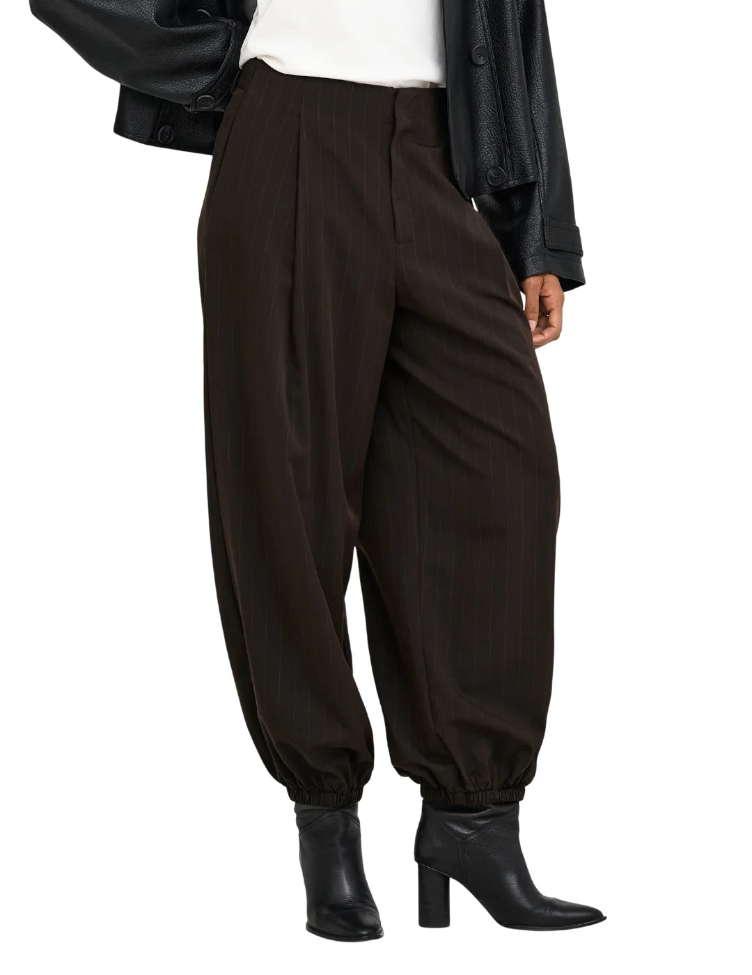 Pantalón Balloon ONLY Rumba Marrón Oscuro | Bicos de Fío