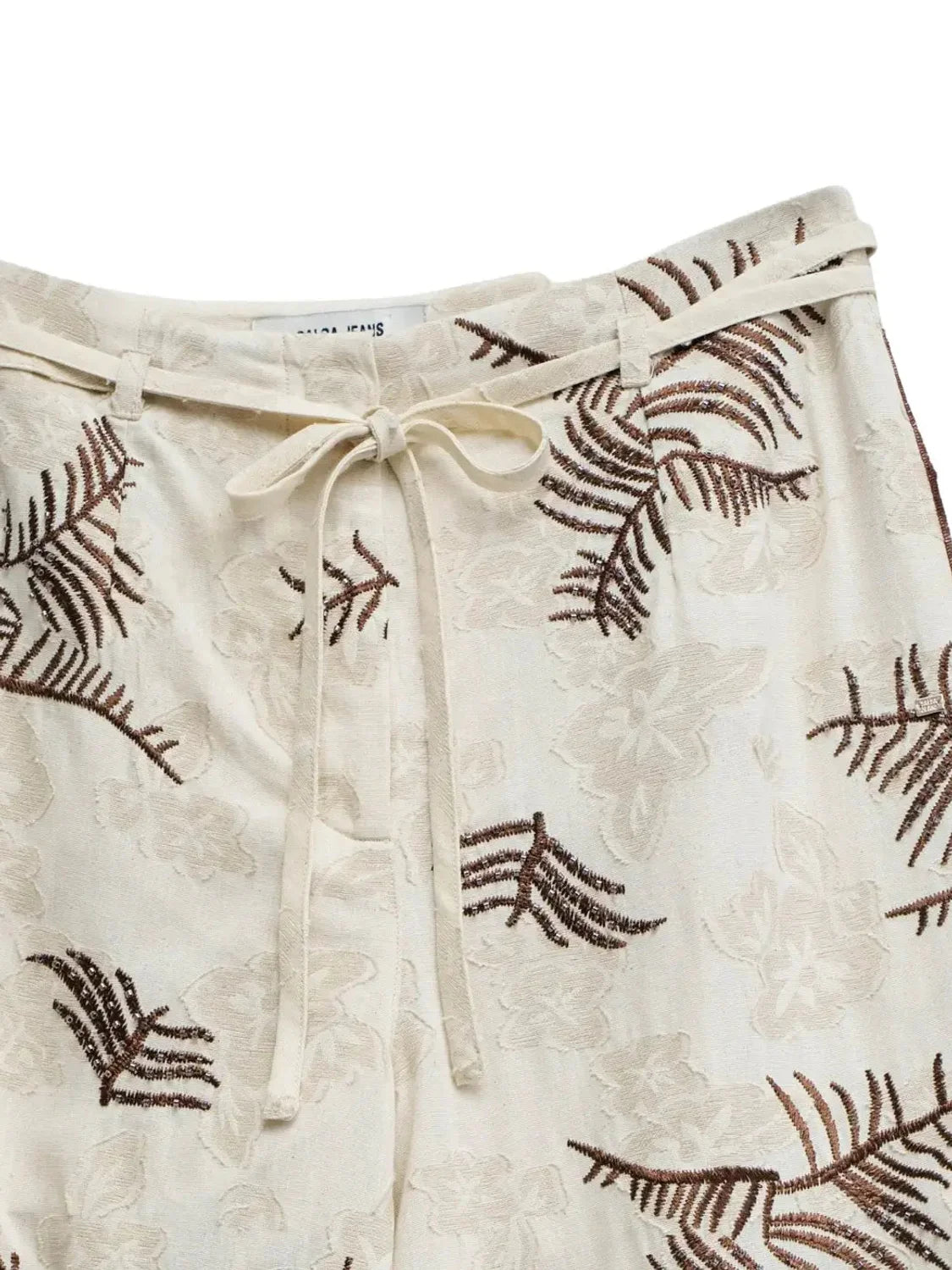 Pantalón Bordados Salsa Jeans Beige | Bicos de Fío