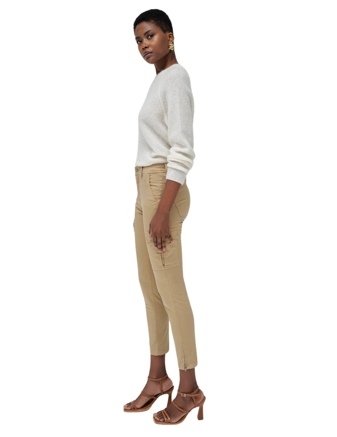 Vaqueros Cargo Salsa Jeans Faith Push In Beige | Bicos de Fío