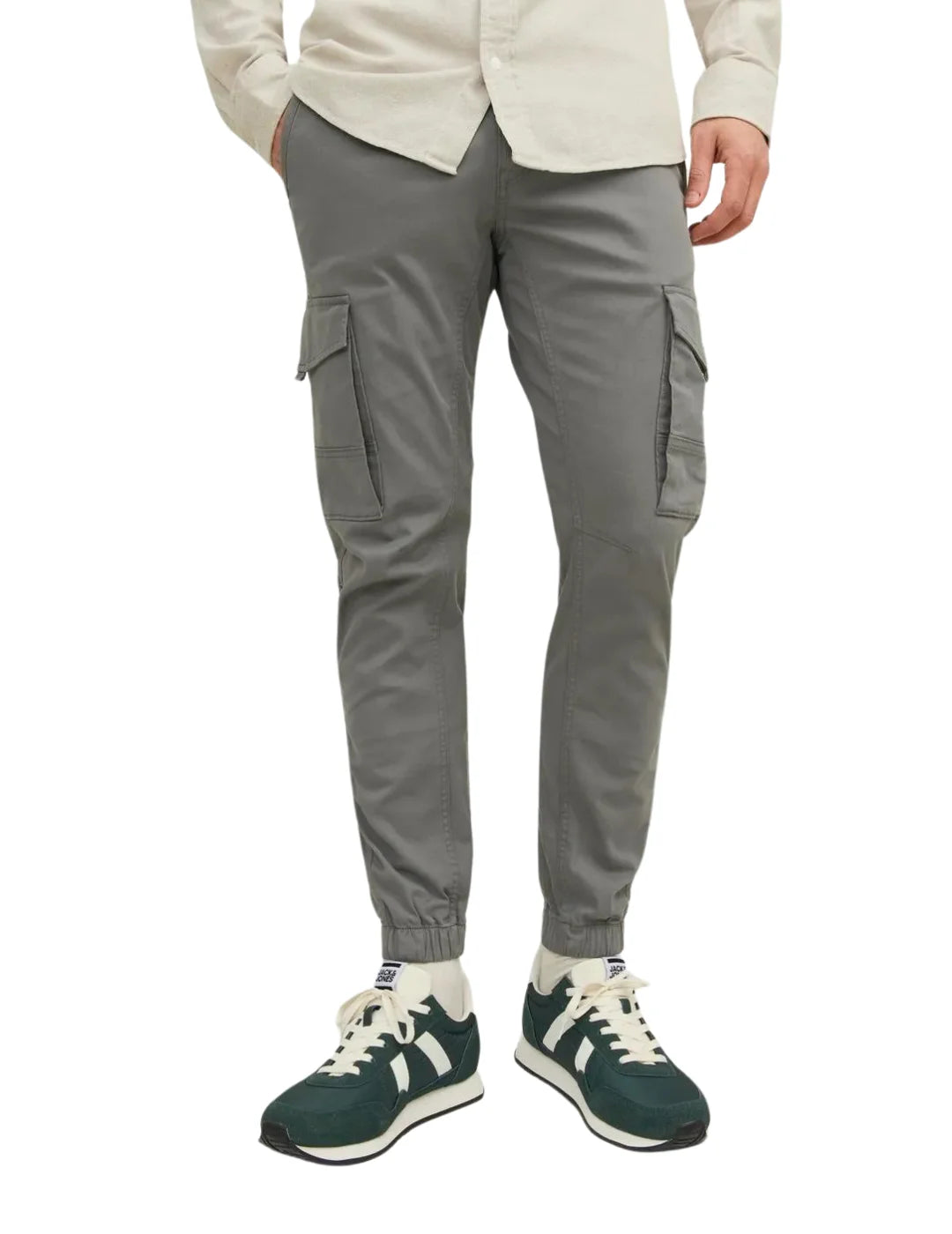 Pantalón Cargo Puño Jack&Jones Paul Gris Claro | Bicos de Fío